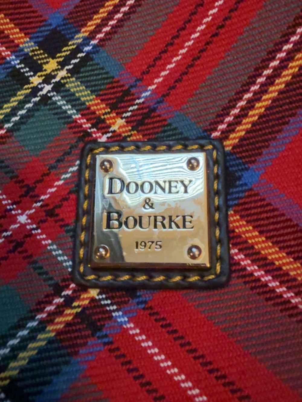 Dooney & Bourke Red Plaid Satchel Tote - Picture 8 of 9